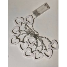 PİLLİ 1,5  METRE GÜNIŞIĞI IŞIK AHŞAP  KALP DEKOR LED IŞIK